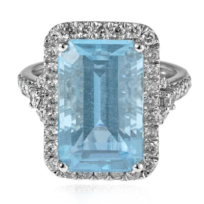 Anillo en oro con Aguamarina de Brasill AAA (CIRARI)