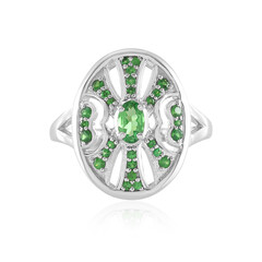 Anillo en plata con Tsavorita de Tanzania