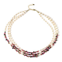 Collar en plata con Perla blanca Freshwater (Riya)