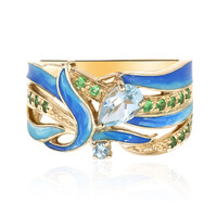 Anillo en plata con Topacio azul cielo