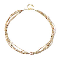 Collar en plata con Perla durazno Freshwater (Riya)