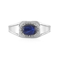 Anillo en plata con Zafiro estrella azul