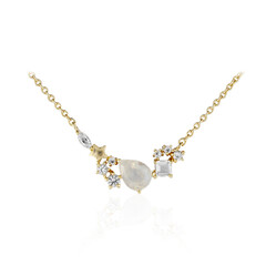 Collar en plata con Piedra de Luna arcoíris
