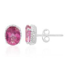 Pendientes en plata con Topacio rosa