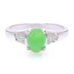 Anillo en plata con Crisoprasa imperial