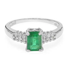 Anillo en plata con Esmeralda de Bahía