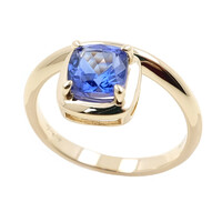 Anillo en oro con Tanzanita AAA (de Melo)