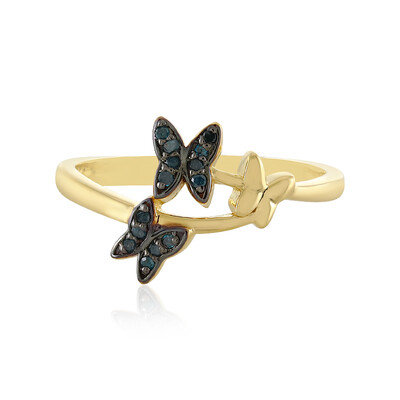 Anillo en plata con Diamante azul I3