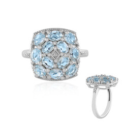 Anillo en plata con Topacio azul cielo