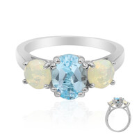 Anillo en plata con Topacio azul cielo