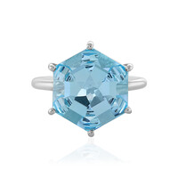Anillo en plata con Topacio azul cielo