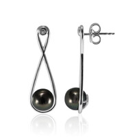 Pendientes en plata con Perla cultivada de Tahití (TPC)