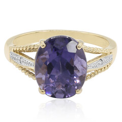 Anillo en oro con Cuarzo arándano