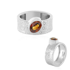 Anillo en plata con Zircón naranja