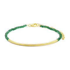 Brazalete en plata con Ágata verde