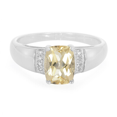Anillo de hombre en plata con Cuarzo champán