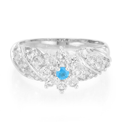 Anillo en plata con Apatita azul neón