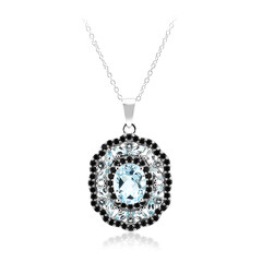Collar en plata con Topacio azul cielo