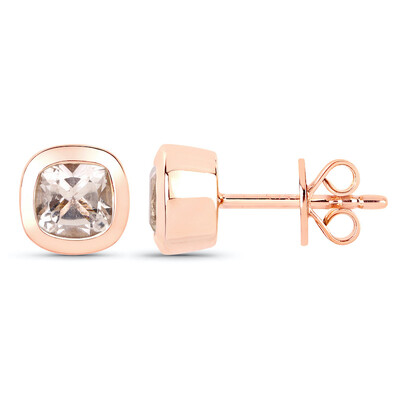 Pendientes en oro con Morganita