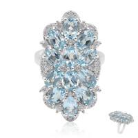 Anillo en plata con Topacio azul cielo