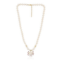 Collar en oro con Perla blanca Freshwater (Michelle Albala)