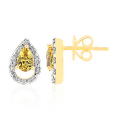 Pendientes en oro con Berilo dorado de Australia