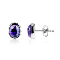 Pendientes en plata con Amatista Chevron
