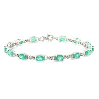 Brazalete en plata con Esmeralda de Zambia