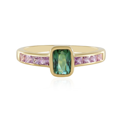 Anillo en plata con Turmalina verde Benedito (Adela Silber)