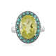 Anillo en plata con Cuarzo del Ouro Verde