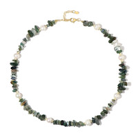 Collar en plata con Ágata de musgo (Riya)