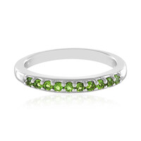 Anillo en plata con Diópsido de Rusia