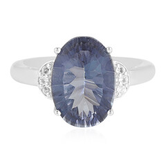 Anillo en plata con Cuarzo Místico azul