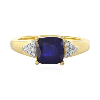 Anillo en plata con Zafiro azul de Madagascar