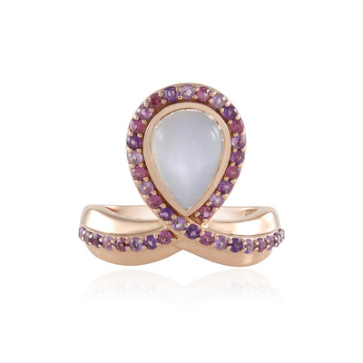 Anillo en plata con Piedra de Luna blanca (KM by Juwelo)
