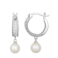 Pendientes en plata con Perla blanca Freshwater