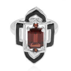 Anillo en plata con Granate de Mozambique