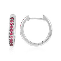 Pendientes en plata con Espinela rosa