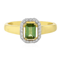 Anillo en plata con Turmalina verde