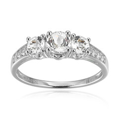 Anillo en plata con Topacio blanco