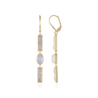 Pendientes en plata con Piedra de Luna arcoíris (KM by Juwelo)