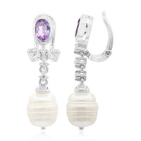 Clip de oreja en plata con Perla Freshwater (TPC)