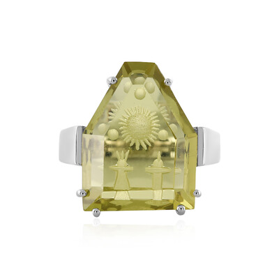 Anillo en plata con Quarzo limón