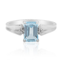 Anillo en plata con Topacio azul cielo