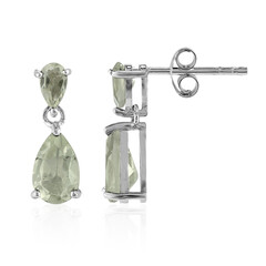 Pendientes en plata con Amatista verde