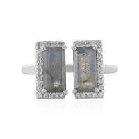Anillo en plata con Labradorita