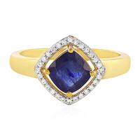 Anillo en plata con Zafiro azul de Madagascar
