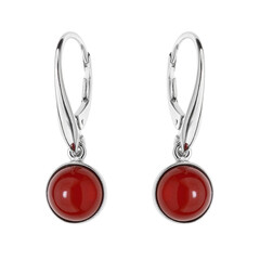 Pendientes en plata con Ámbar colombiano rojo