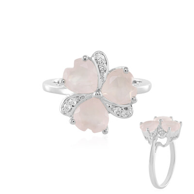 Anillo en plata con Cuarzo rosa
