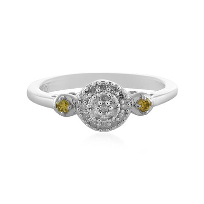 Anillo en plata con Diamante amarillo I2
